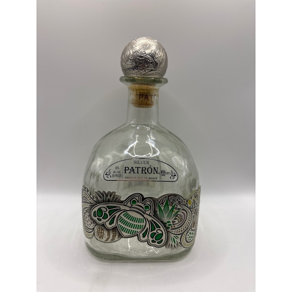 Patron Silver Tequila Limited Edition 1L Empty Bottle Mexican Heritage Design